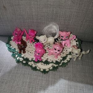 Set of Polly Pocket and Barbie Pets, Cats and Dogs, 8 total